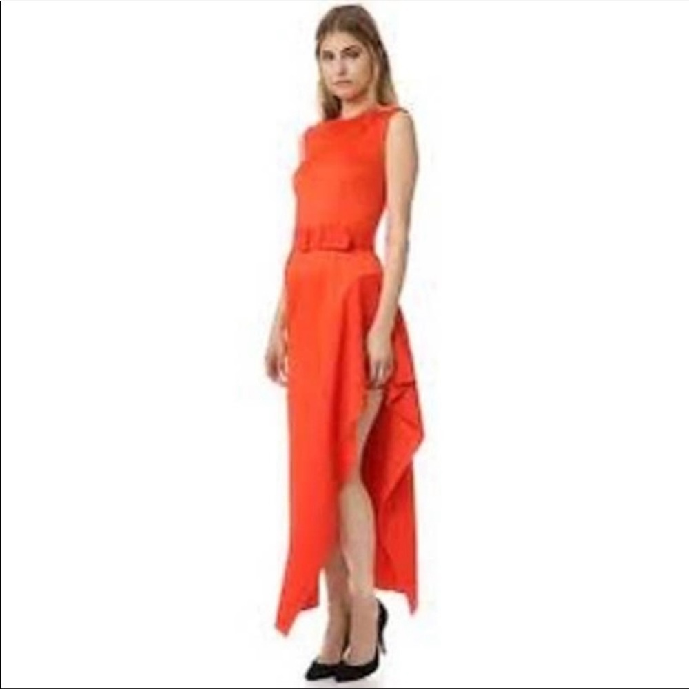 Solace London Eva Belted Ruffle Midi Dress